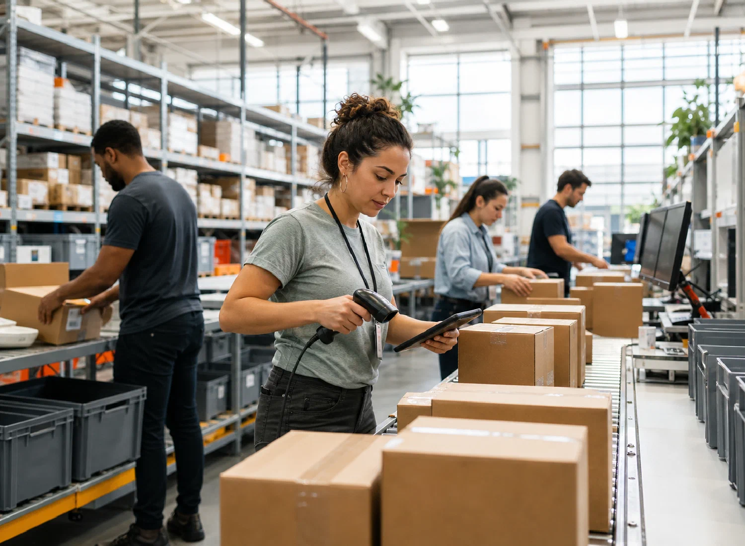 Ecommerce fulfillment team scanning and preparing orders at scale
