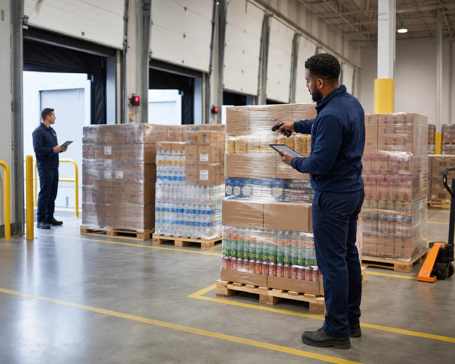 Sealed food and beverage cases being kept separate while records and status are reviewed