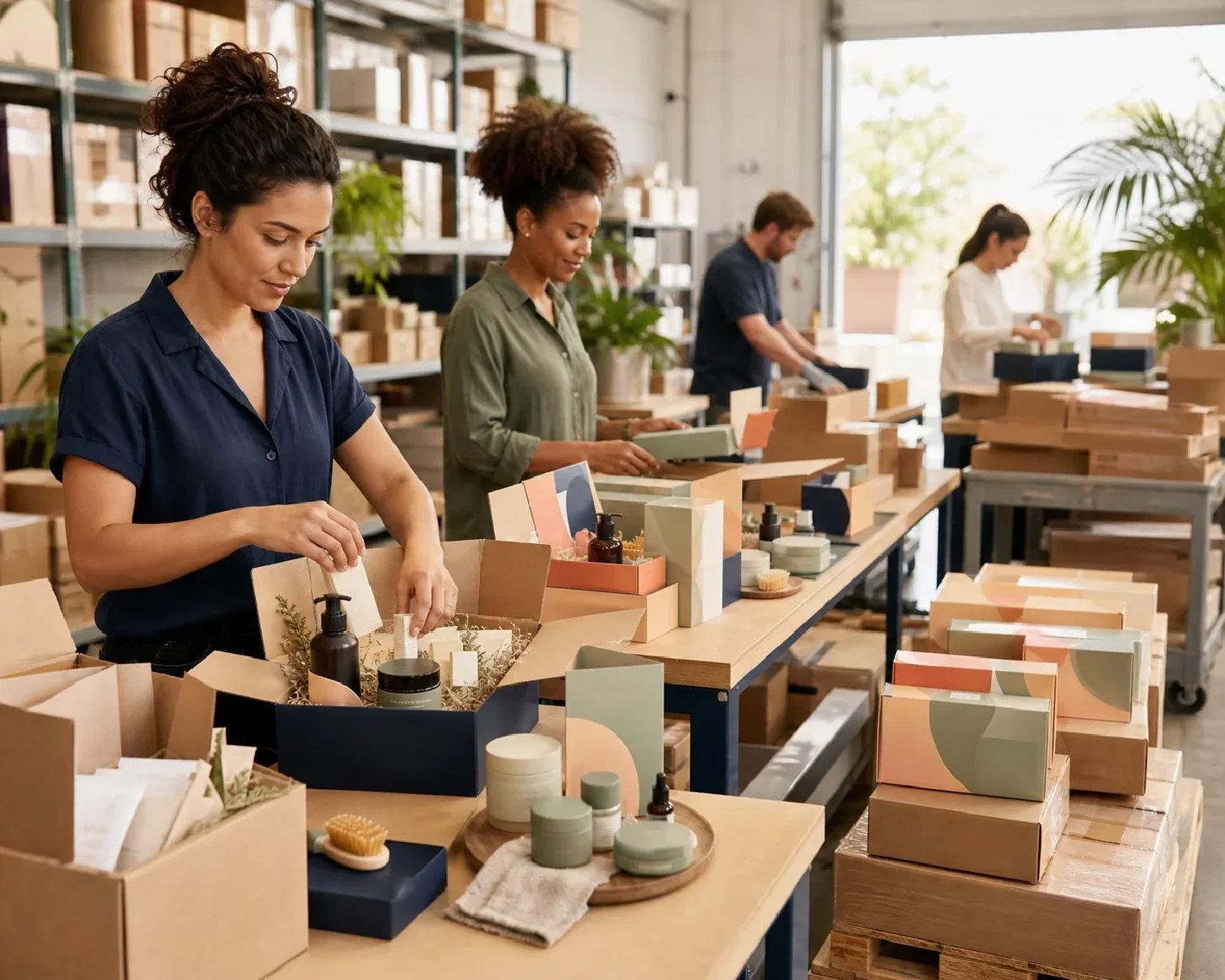 Health and wellness kits and multi-channel orders being prepared for a brand campaign