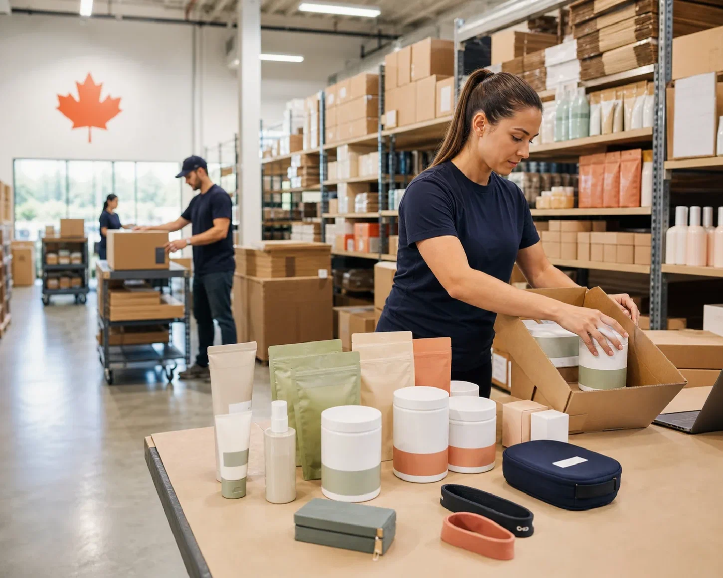 Health, wellness and personal-care products being picked and packed