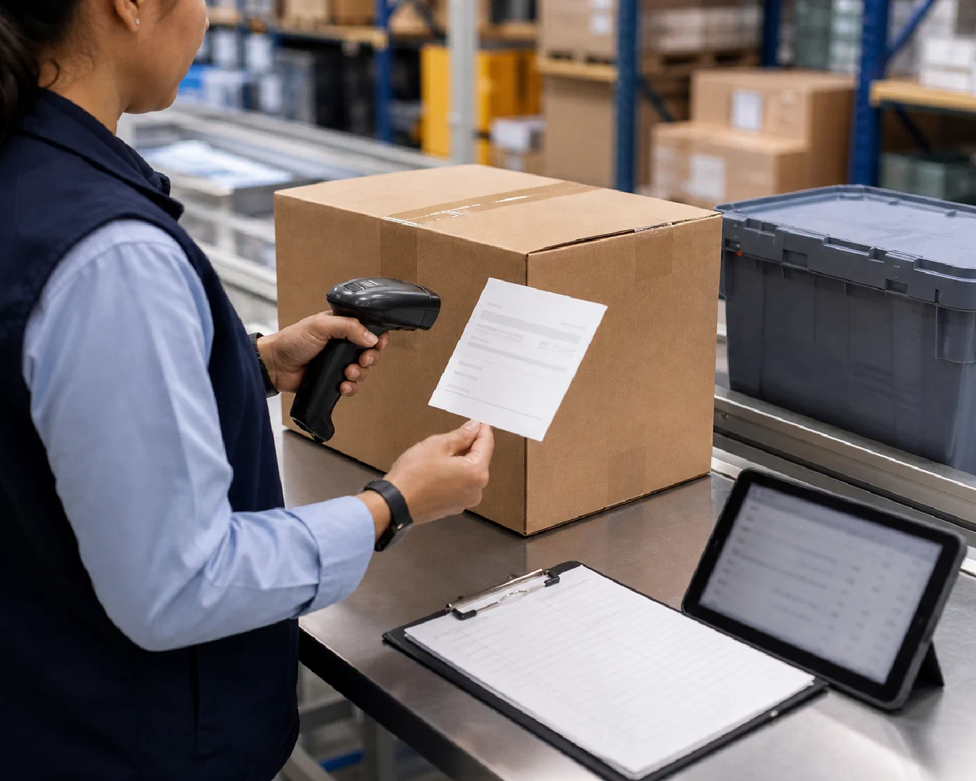 A coordinator validating a sealed healthcare order before label release