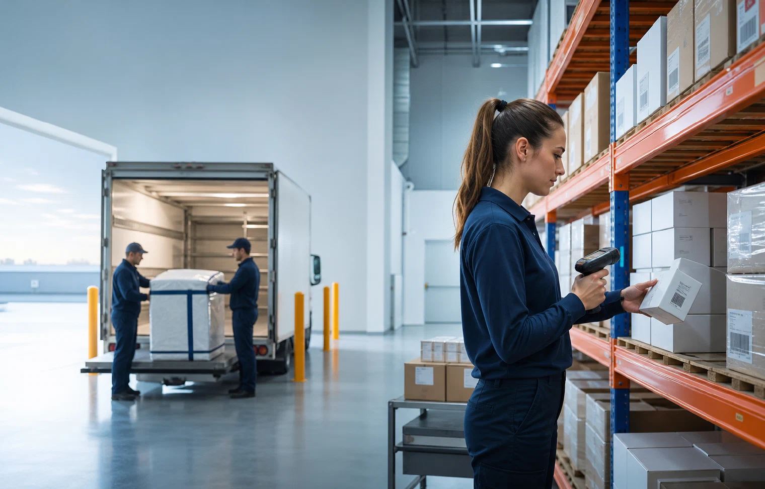 Healthcare products moving through controlled warehousing and carrier handoff