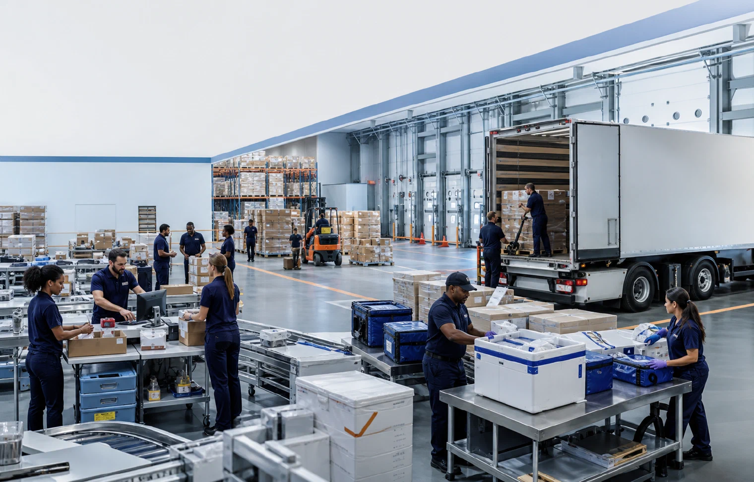 Connected ShipCarte operation combining fulfillment, warehousing, specialized handling and transportation