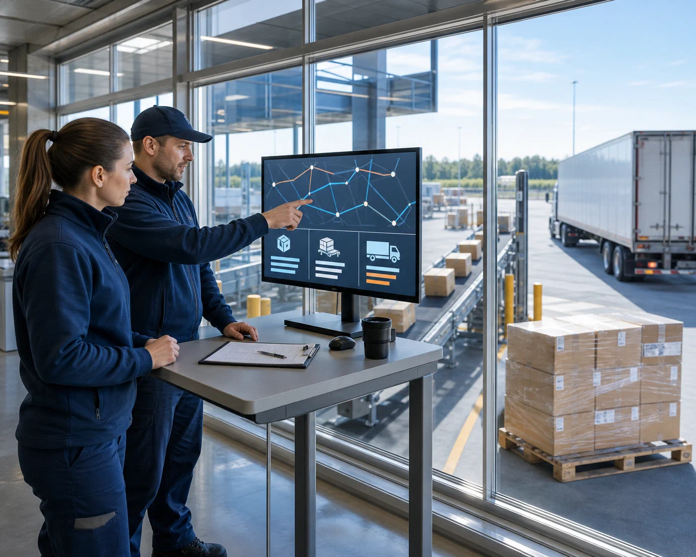 A shipping team coordinating parcel, pallet and truckload movement from one operating view